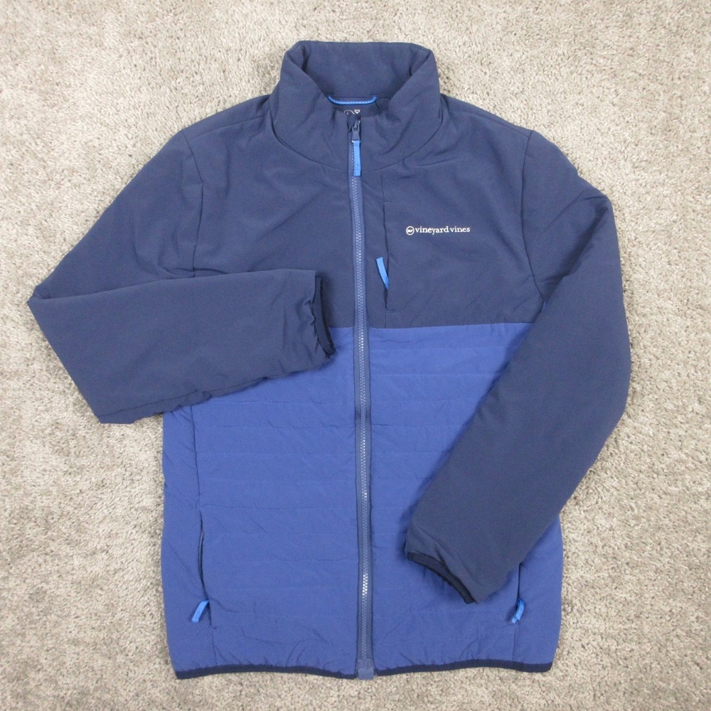 Vineyard Vines Jacket Boys XL Blue Marine Air Full Zip Primaloft Performance EUC
